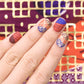Africa Collection Orange and Purple Stamping Nail Art Design 