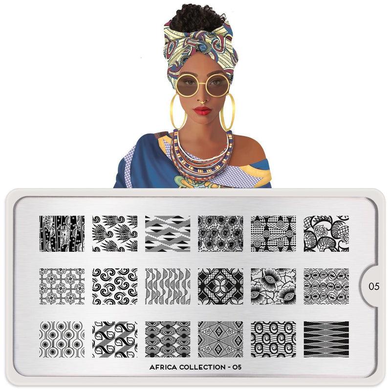 Africa 05-Stamping Nail Art Stencils-[stencil]-[manicure]-[image-plate]-MoYou London