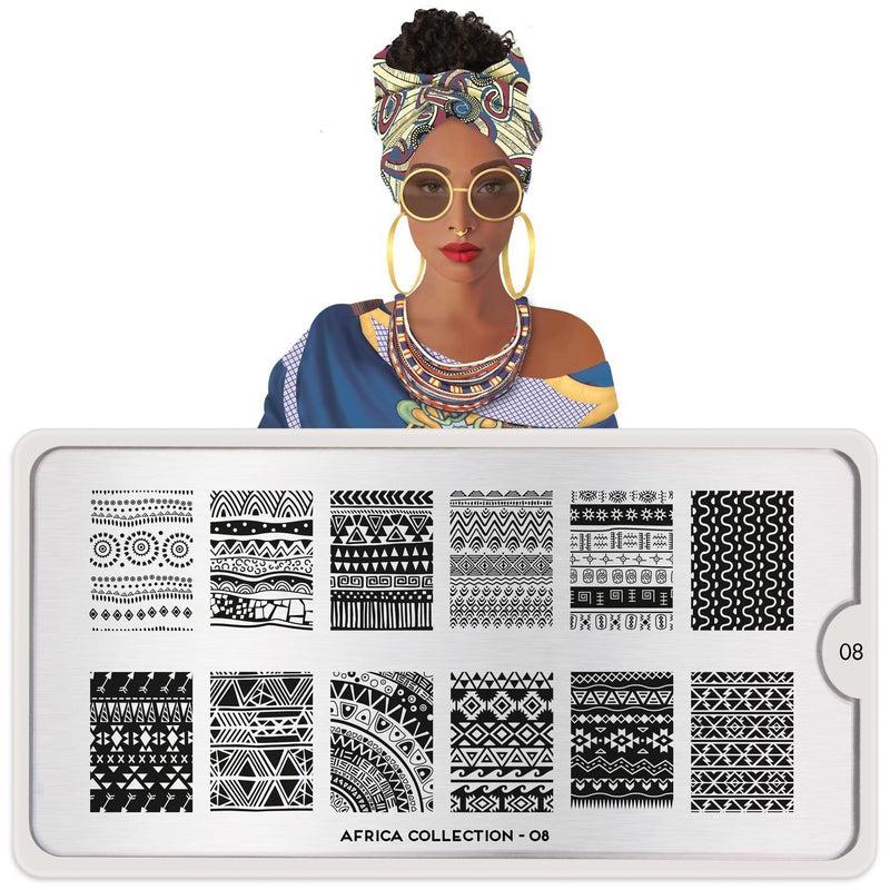Africa 08-Stamping Nail Art Stencils-[stencil]-[manicure]-[image-plate]-MoYou London