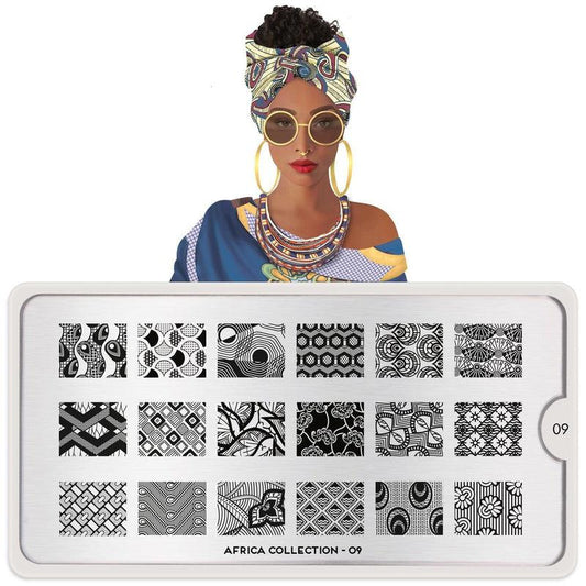 Africa 09-Stamping Nail Art Stencils-[stencil]-[manicure]-[image-plate]-MoYou London