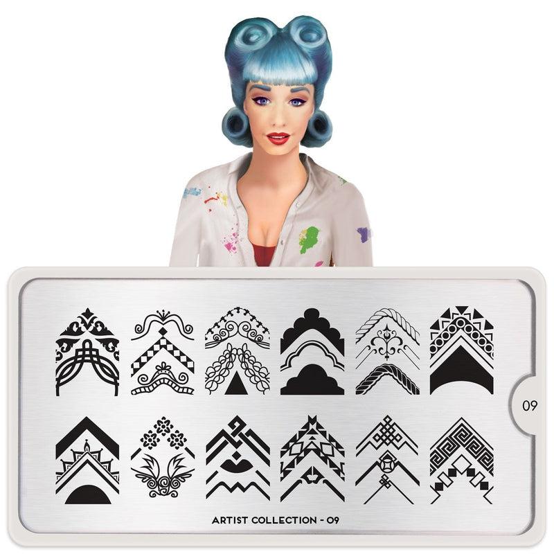 Artist 09-Stamping Nail Art Stencils-[stencil]-[manicure]-[image-plate]-MoYou London