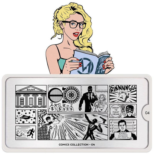 Comics 04-Stamping Nail Art Stencil-[stencil]-[manicure]-[image-plate]-MoYou London