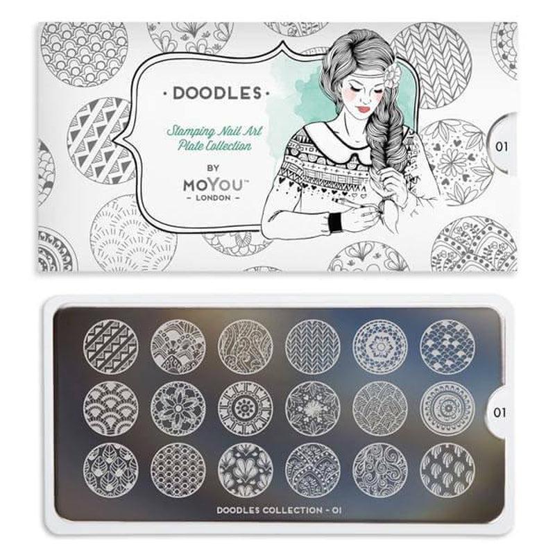 Doodles 01-Stamping Nail Art Stencil-[stencil]-[manicure]-[image-plate]-MoYou London