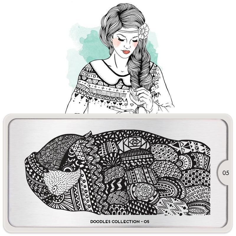 Doodles 05-Stamping Nail Art Stencil-[stencil]-[manicure]-[image-plate]-MoYou London