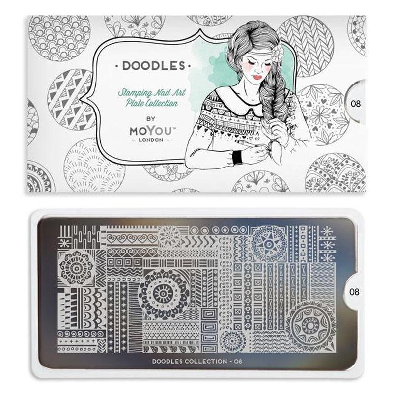 Doodles 08-Stamping Nail Art Stencil-[stencil]-[manicure]-[image-plate]-MoYou London