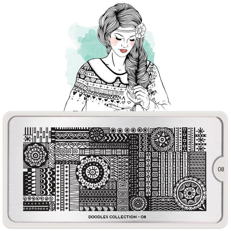 Doodles 08-Stamping Nail Art Stencil-[stencil]-[manicure]-[image-plate]-MoYou London