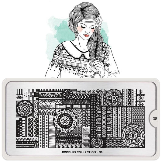 Doodles 08-Stamping Nail Art Stencil-[stencil]-[manicure]-[image-plate]-MoYou London