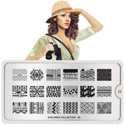 Explorer 25-Stamping Nail Art Stencil-[stencil]-[manicure]-[image-plate]-MoYou London