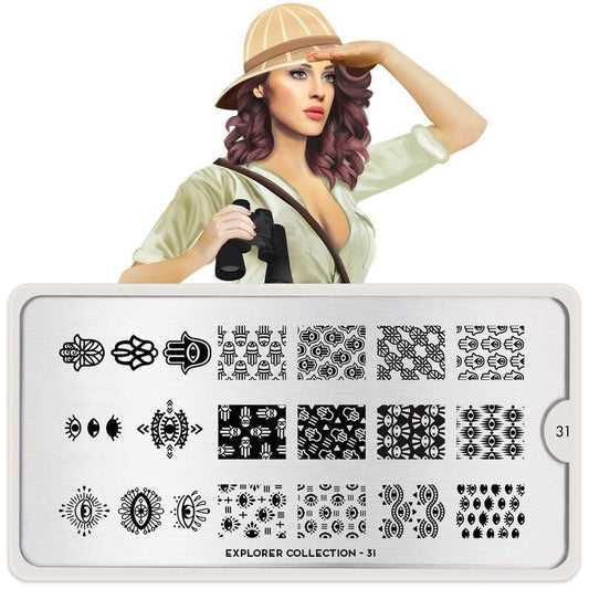 Explorer 31-Stamping Nail Art Stencil-[stencil]-[manicure]-[image-plate]-MoYou London