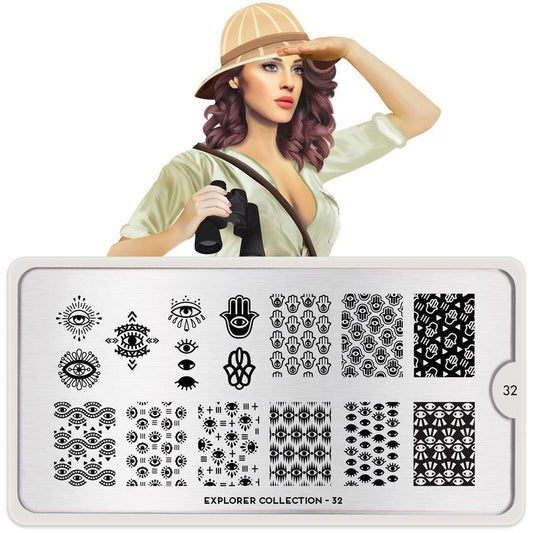 Explorer 32-Stamping Nail Art Stencil-[stencil]-[manicure]-[image-plate]-MoYou London