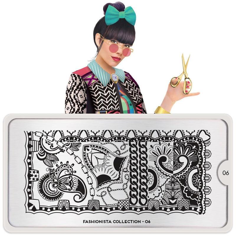 Fashionista 06-Stamping Nail Art Stencil-[stencil]-[manicure]-[image-plate]-MoYou London