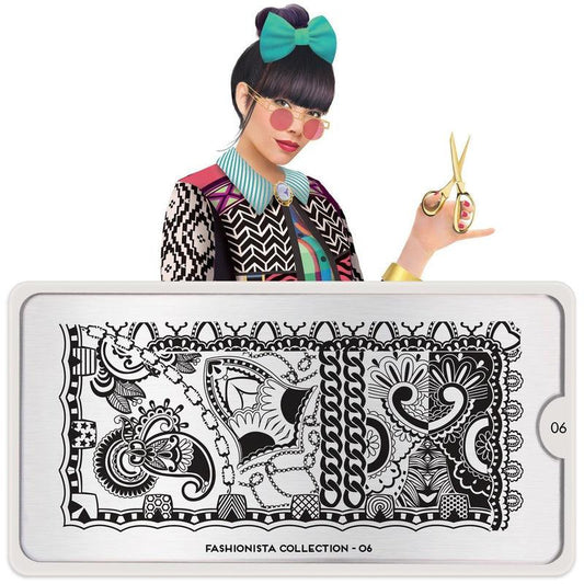 Fashionista 06-Stamping Nail Art Stencil-[stencil]-[manicure]-[image-plate]-MoYou London