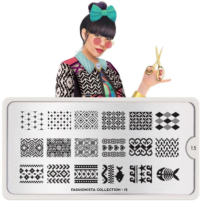 Fashionista 15-Stamping Nail Art Stencil-[stencil]-[manicure]-[image-plate]-MoYou London