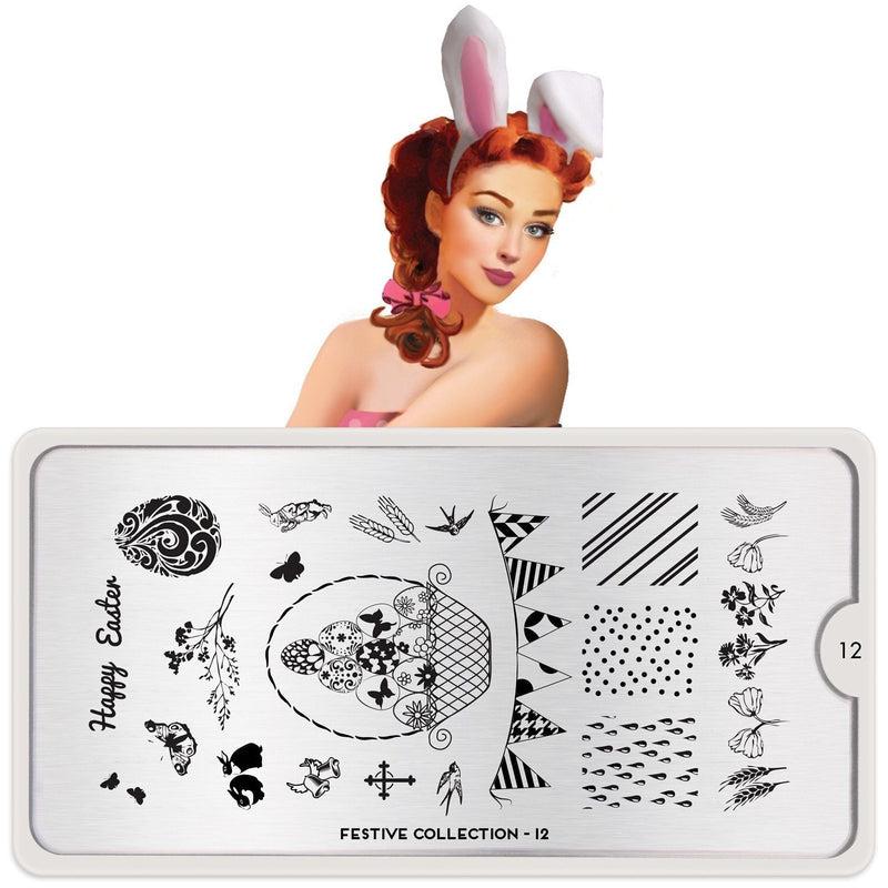 Festive 12-Stamping Nail Art Stencil-[stencil]-[manicure]-[image-plate]-MoYou London