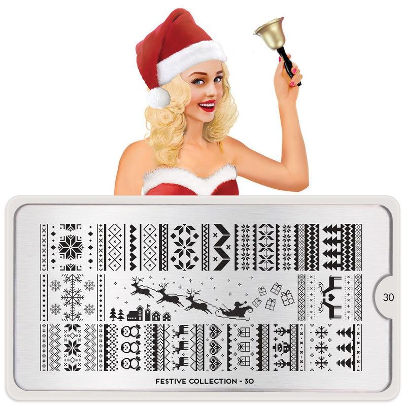 Festive 30-Stamping Nail Art Stencils-[stencil]-[manicure]-[image-plate]-MoYou London