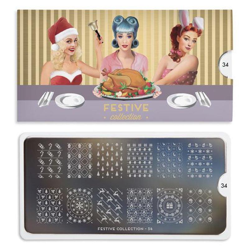 Festive 34-Stamping Nail Art Stencils-[stencil]-[manicure]-[image-plate]-MoYou London