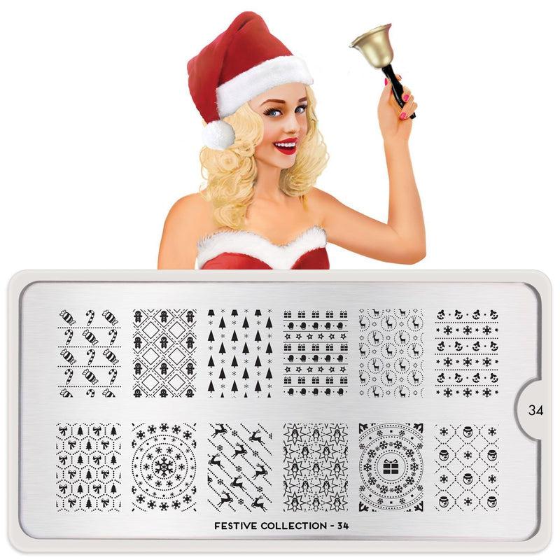Festive 34-Stamping Nail Art Stencils-[stencil]-[manicure]-[image-plate]-MoYou London