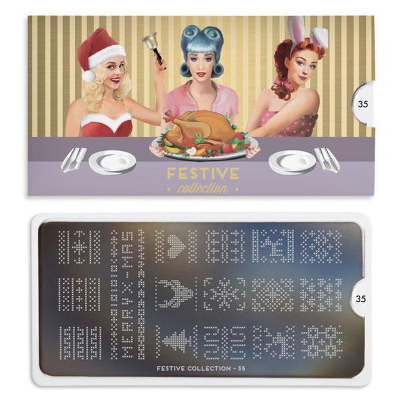 Festive 35-Stamping Nail Art Stencils-[stencil]-[manicure]-[image-plate]-MoYou London