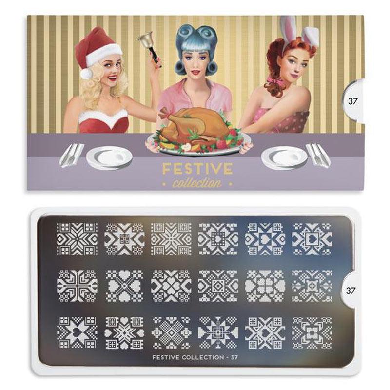 Festive 37-Stamping Nail Art Stencils-[stencil]-[manicure]-[image-plate]-MoYou London