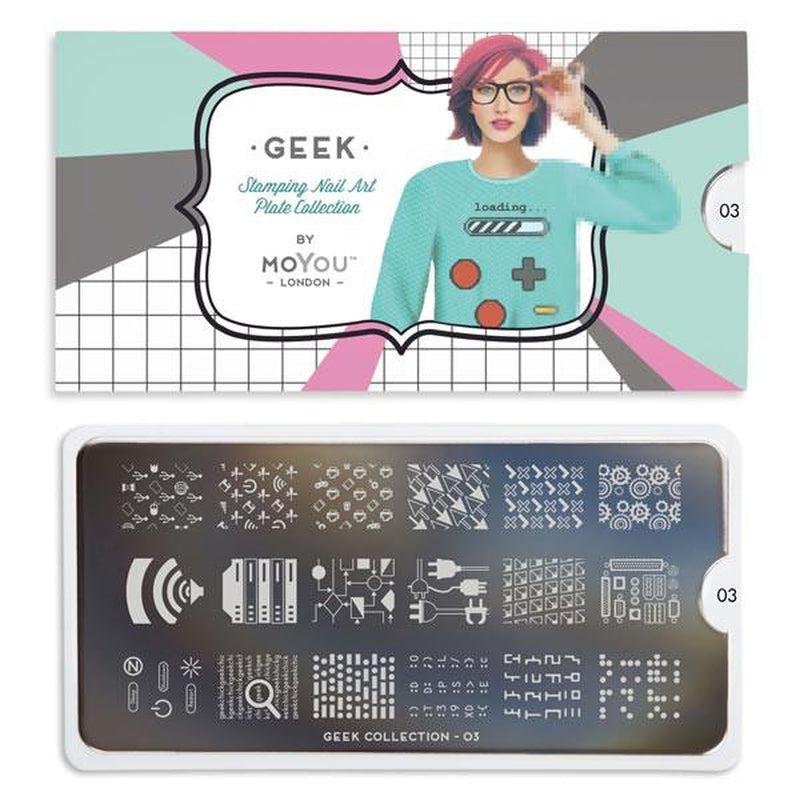 Geek 03-Stamping Nail Art Stencil-[stencil]-[manicure]-[image-plate]-MoYou London