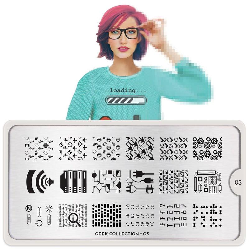 Geek 03-Stamping Nail Art Stencil-[stencil]-[manicure]-[image-plate]-MoYou London