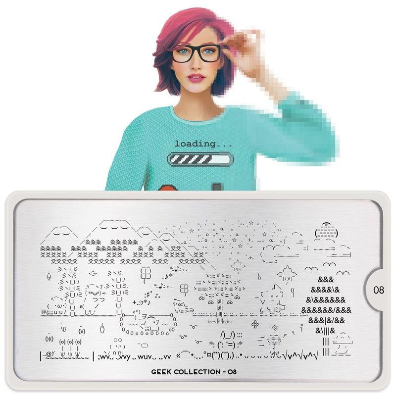 Geek 08-Stamping Nail Art Stencil-[stencil]-[manicure]-[image-plate]-MoYou London
