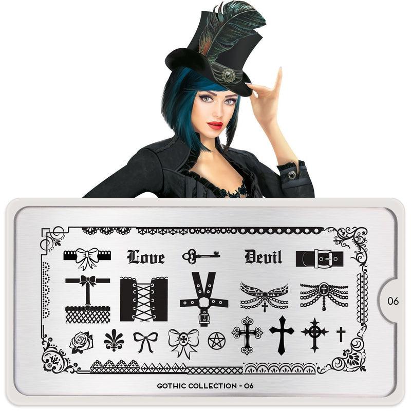 Gothic 06-Stamping Nail Art Stencil-[stencil]-[manicure]-[image-plate]-MoYou London