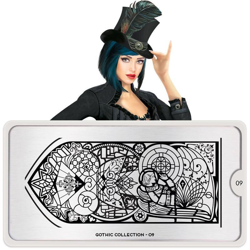 Gothic 09-Stamping Nail Art Stencil-[stencil]-[manicure]-[image-plate]-MoYou London