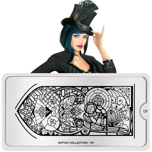 Gothic 09-Stamping Nail Art Stencil-[stencil]-[manicure]-[image-plate]-MoYou London
