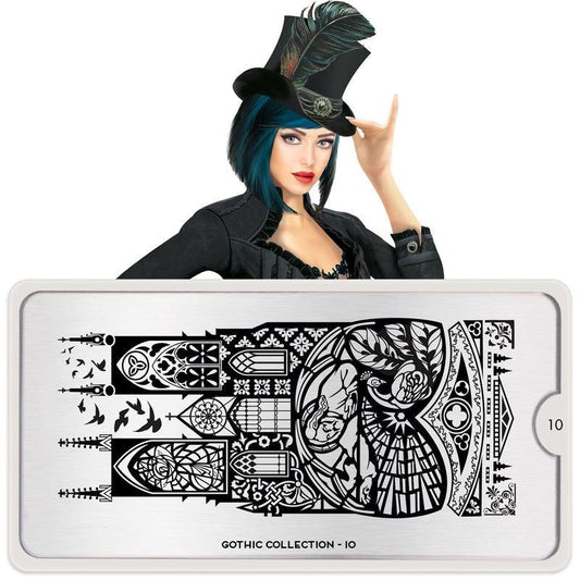 Gothic 10-Stamping Nail Art Stencil-[stencil]-[manicure]-[image-plate]-MoYou London