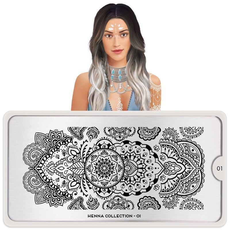 Henna 01-Stamping Nail Art Stencil-[stencil]-[manicure]-[image-plate]-MoYou London