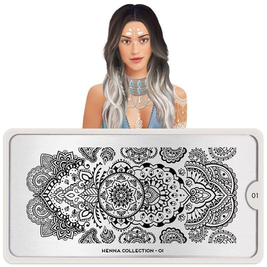 Henna 01-Stamping Nail Art Stencil-[stencil]-[manicure]-[image-plate]-MoYou London