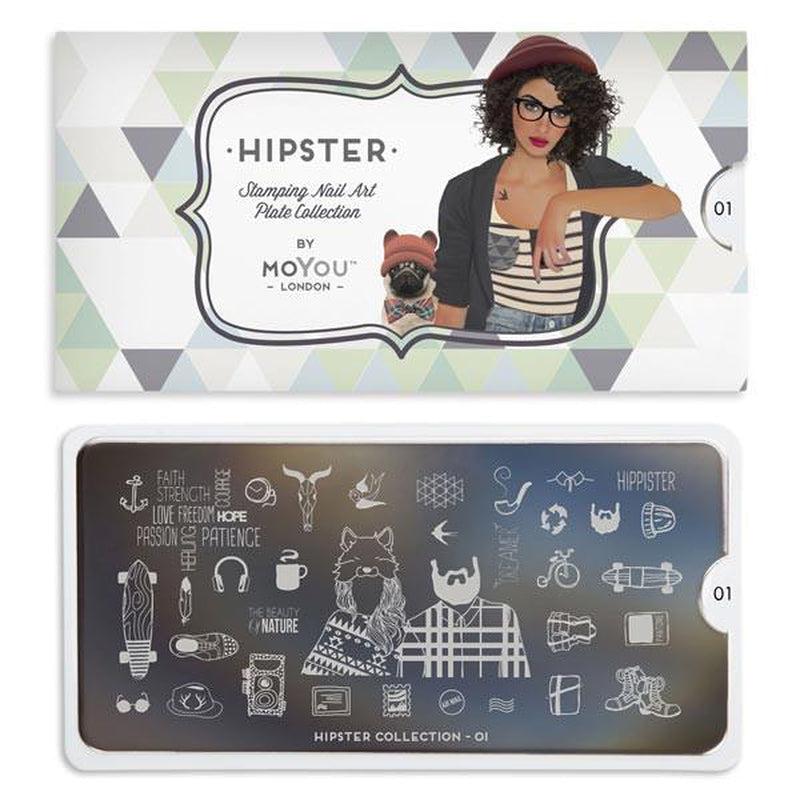 Hipster 01-Stamping Nail Art Stencil-[stencil]-[manicure]-[image-plate]-MoYou London