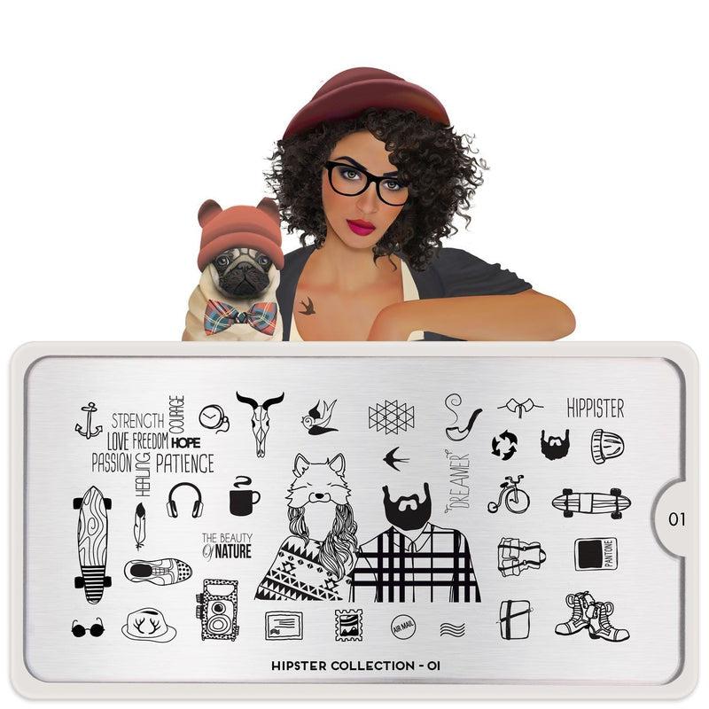 Hipster 01-Stamping Nail Art Stencil-[stencil]-[manicure]-[image-plate]-MoYou London