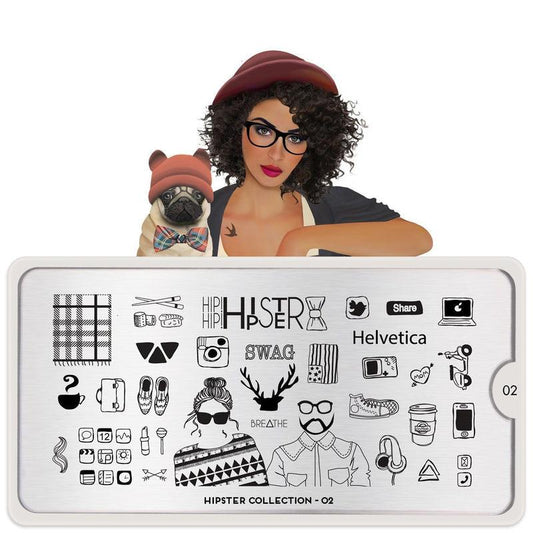 Hipster 02-Stamping Nail Art Stencil-[stencil]-[manicure]-[image-plate]-MoYou London