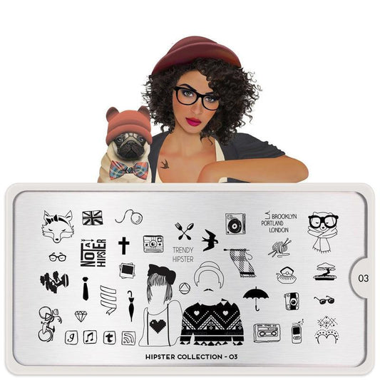 Hipster 03-Stamping Nail Art Stencil-[stencil]-[manicure]-[image-plate]-MoYou London