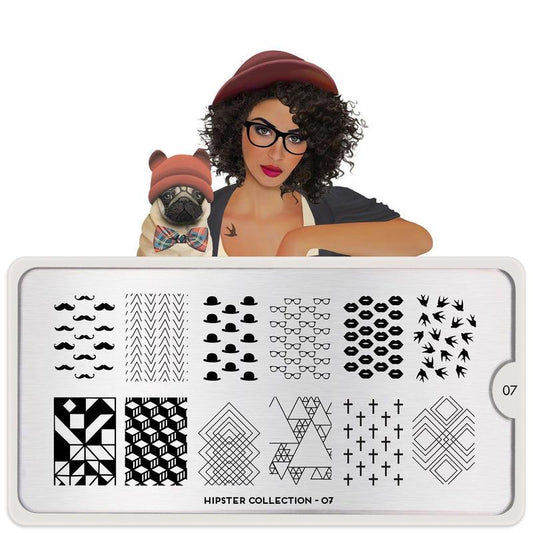 Hipster 07-Stamping Nail Art Stencil-[stencil]-[manicure]-[image-plate]-MoYou London