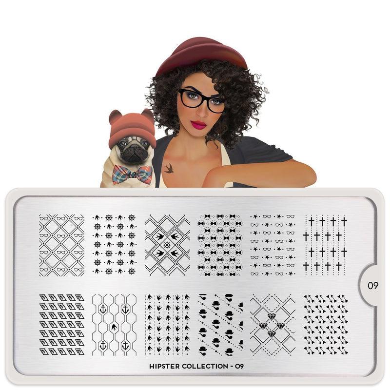 Hipster 09-Stamping Nail Art Stencil-[stencil]-[manicure]-[image-plate]-MoYou London