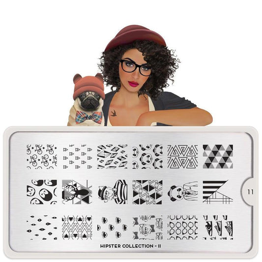 Hipster 11-Stamping Nail Art Stencil-[stencil]-[manicure]-[image-plate]-MoYou London
