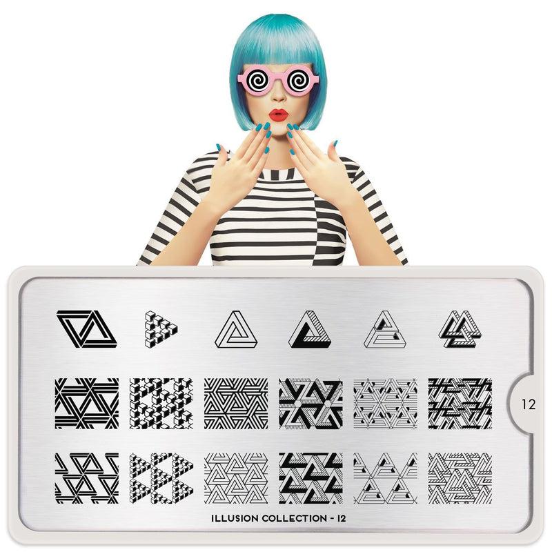 Illusion 12-Stamping Nail Art Stencil-[stencil]-[manicure]-[image-plate]-MoYou London