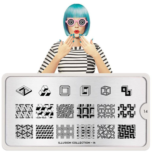 Illusion 14-Stamping Nail Art Stencil-[stencil]-[manicure]-[image-plate]-MoYou London