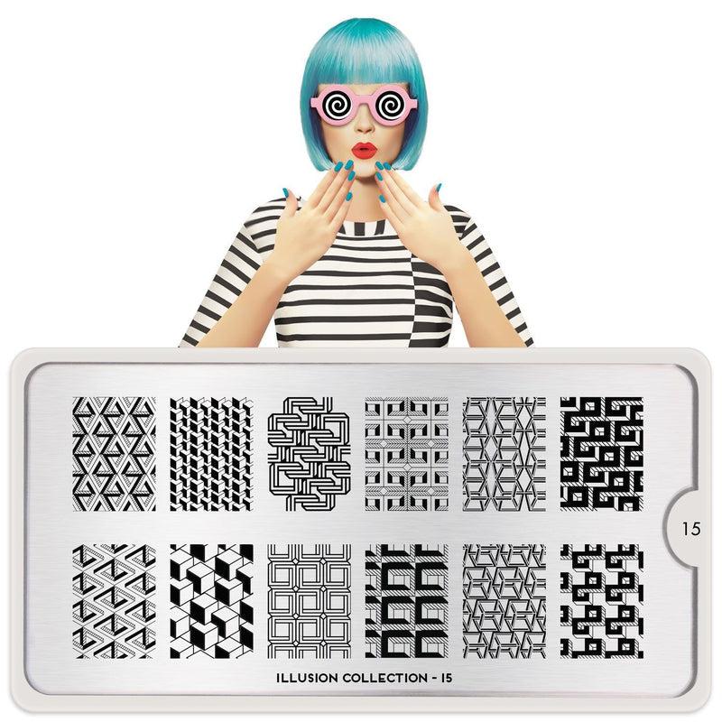 Illusion 15-Stamping Nail Art Stencil-[stencil]-[manicure]-[image-plate]-MoYou London