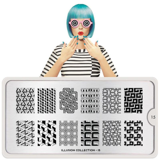 Illusion 15-Stamping Nail Art Stencil-[stencil]-[manicure]-[image-plate]-MoYou London