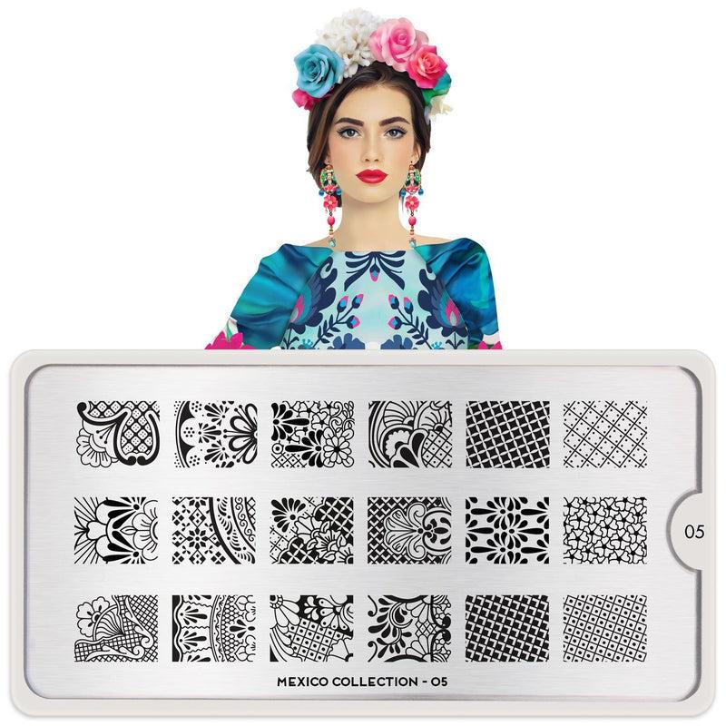Mexico 05-Stamping Nail Art Stencil-[stencil]-[manicure]-[image-plate]-MoYou London