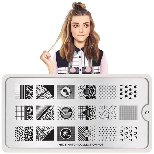 Mix & Match 05-Stamping Nail Art Stencil-[stencil]-[manicure]-[image-plate]-MoYou London