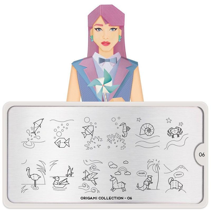 Origami 06-Stamping Nail Plates-[stencil]-[manicure]-[image-plate]-MoYou London