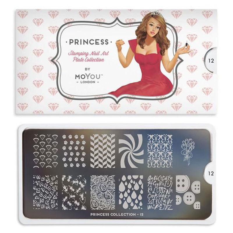 Princess 12-Stamping Nail Art Stencil-[stencil]-[manicure]-[image-plate]-MoYou London