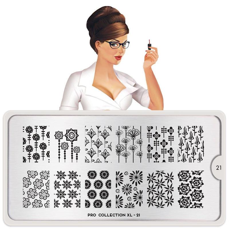 Pro XL 21-Stamping Nail Art Stencil-[stencil]-[manicure]-[image-plate]-MoYou London