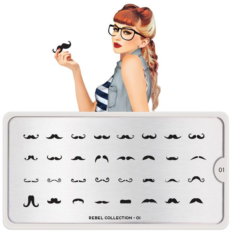 Rebel 01-Stamping Nail Art Stencil-[stencil]-[manicure]-[image-plate]-MoYou London
