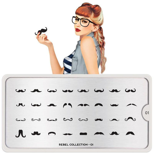 Rebel 01-Stamping Nail Art Stencil-[stencil]-[manicure]-[image-plate]-MoYou London